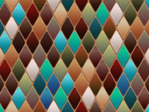 LearnOnline Self-study Mathematics Higher IGCSE Wallpaper of diamond shapes in various colours