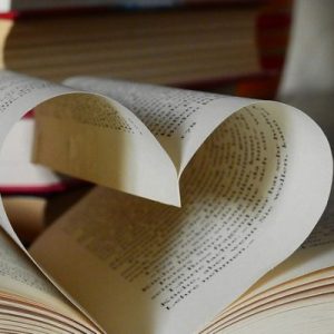 LearnOnline Self-study IGCSE English Literature - book with heart shape made out of the pages