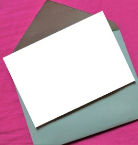 LearnOnline Exams Post Result Service - blank piece of paper on envelope with pink background