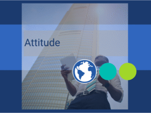"Attitude" young adult underneath business tower looking successful